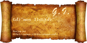 Gémes Ildikó névjegykártya
