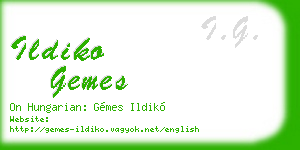 ildiko gemes business card