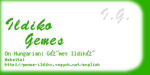 ildiko gemes business card